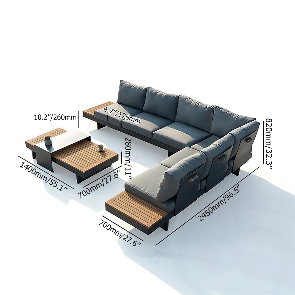 Modern teak on sale outdoor sectional