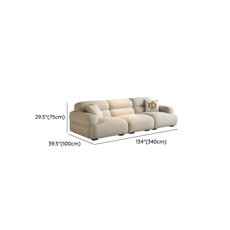 Chic Off-White Sofa/Loveseat/Single Sofa with Biscuit Back for Drawing Room Dimensions