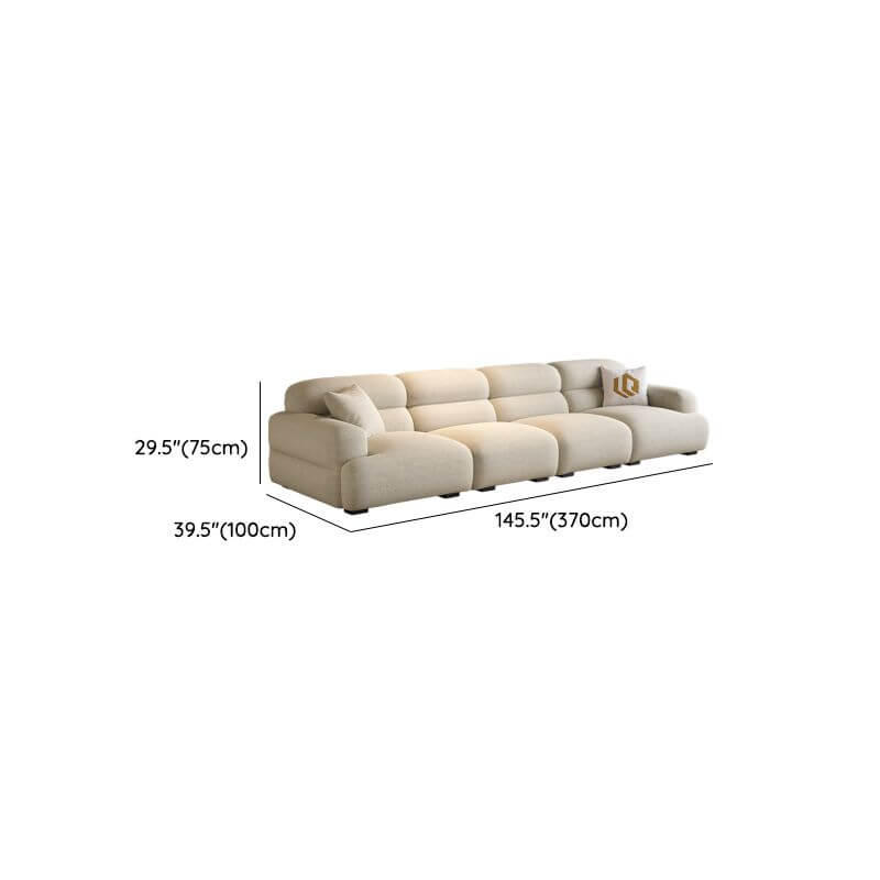 Chic Off-White Sofa/Loveseat/Single Sofa with Biscuit Back for Drawing Room Dimensions