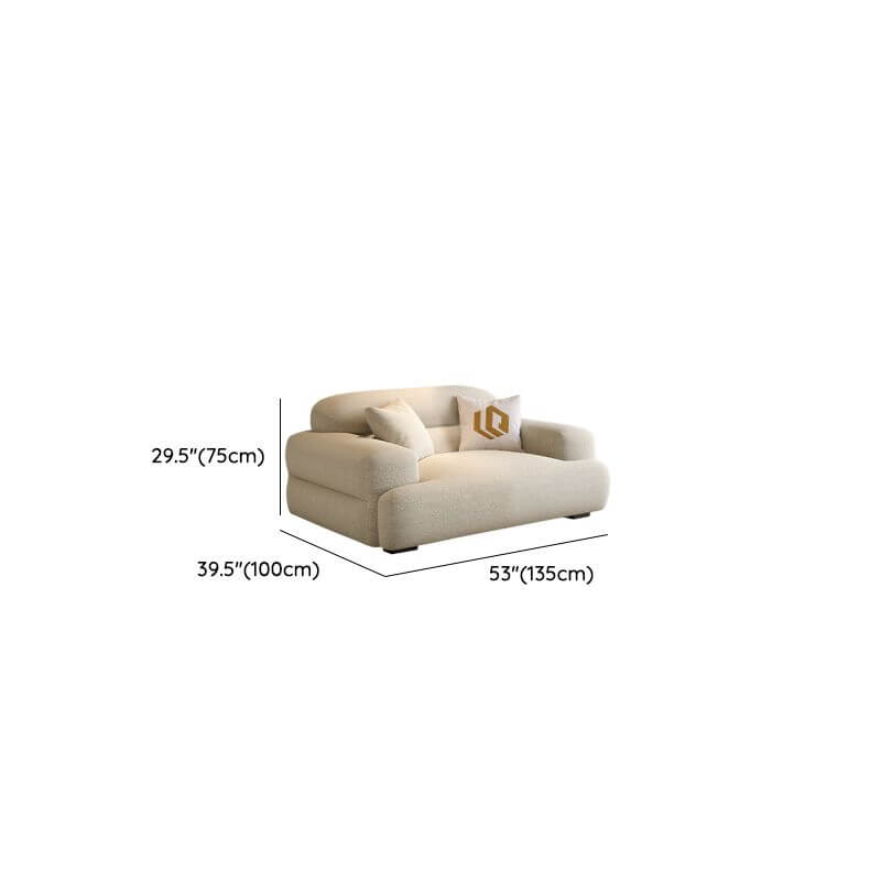 Chic Off-White Sofa/Loveseat/Single Sofa with Biscuit Back for Drawing Room Dimensions