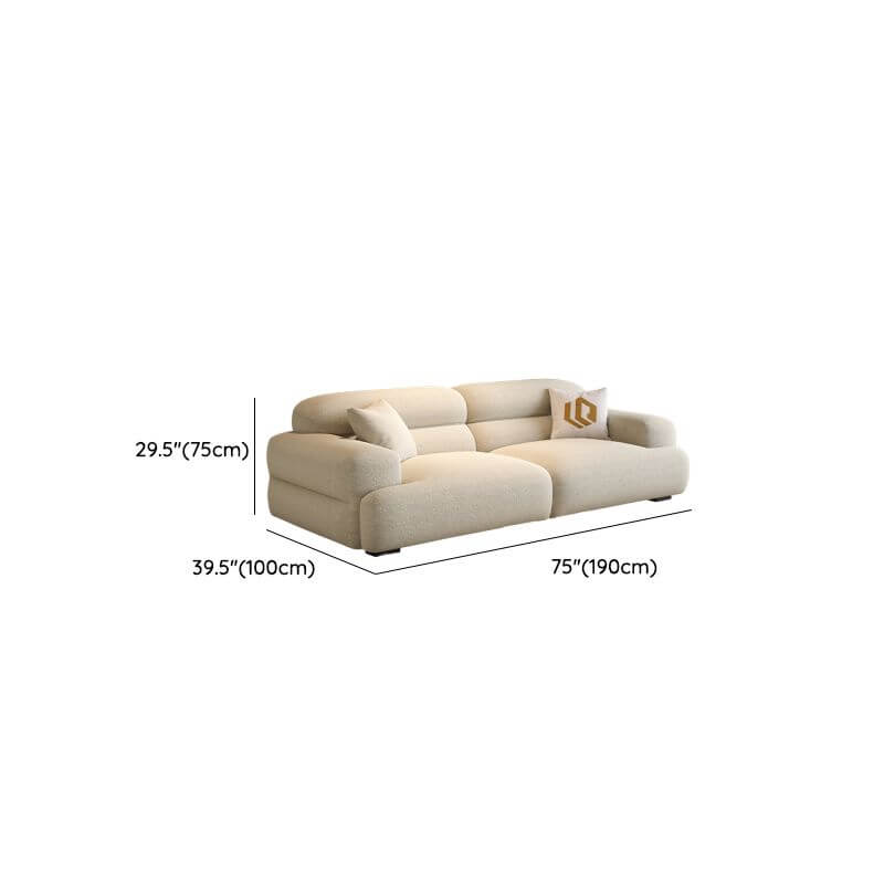 Chic Off-White Sofa/Loveseat/Single Sofa with Biscuit Back for Drawing Room Dimensions