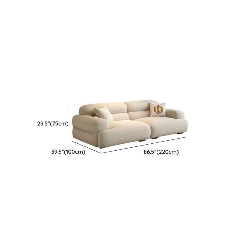 Chic Off-White Sofa/Loveseat/Single Sofa with Biscuit Back for Drawing Room Dimensions