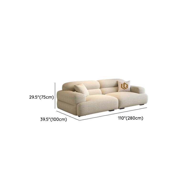 Chic Off-White Sofa/Loveseat/Single Sofa with Biscuit Back for Drawing Room Dimensions