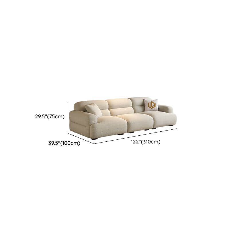 Chic Off-White Sofa/Loveseat/Single Sofa with Biscuit Back for Drawing Room Dimensions