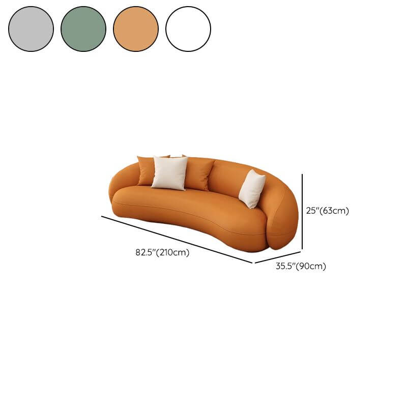 Contemporary Solid Color Floor Sofa/Loveseat in Grey/Jade Green/Citrus Color for 2 People/Seats 4/3 Person with 2/4/3 Pillows Dimensions