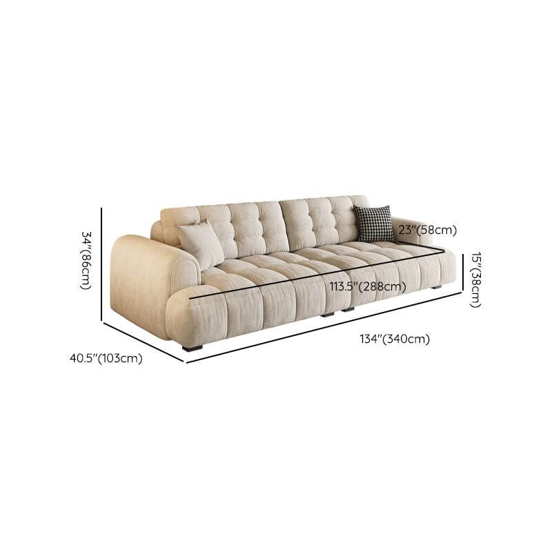 Drawing Room Sofa/Loveseat/Single Sofa with Biscuit Back, Off-White, and Concealed Support Dimensions