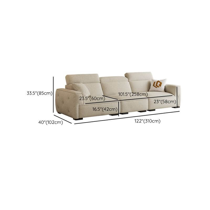 Elegant Off-White Sofa/Loveseat with Concealed Support for Drawing Room Dimensions