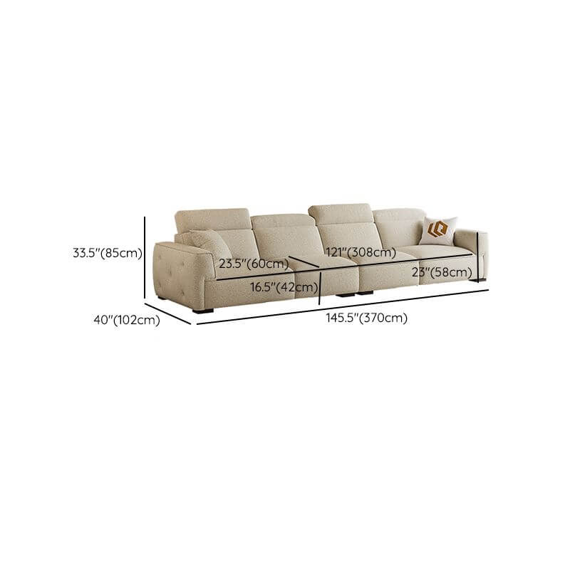 Elegant Off-White Sofa/Loveseat with Concealed Support for Drawing Room Dimensions