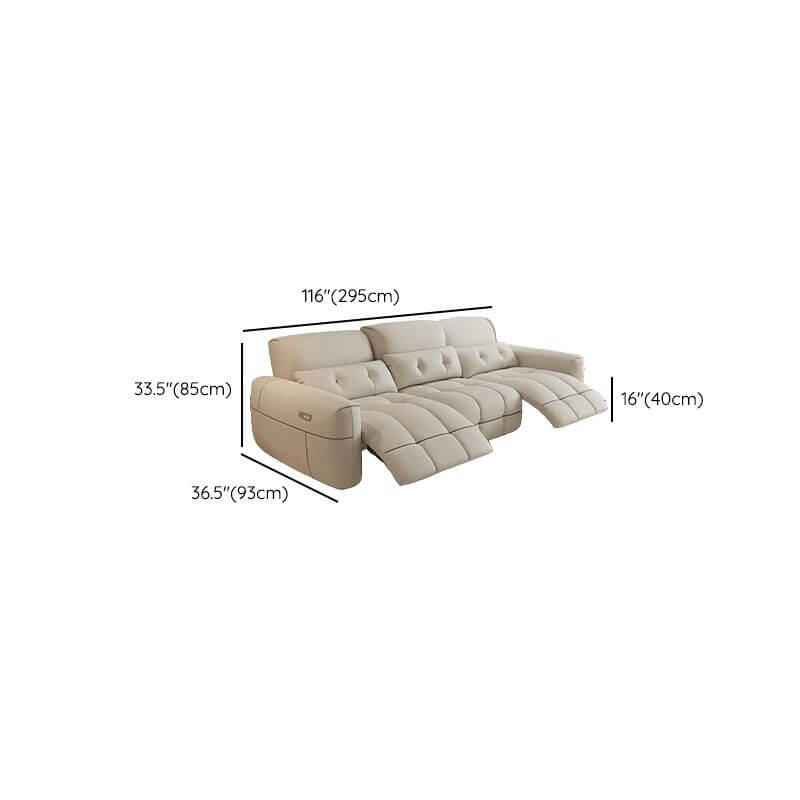 Off-White Sofa Couch with Concealed Support and Biscuit Back for Drawing Room Dimensions