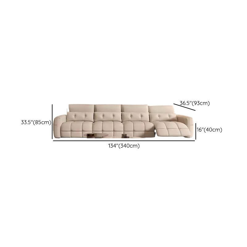 Off-White Sofa Couch with Concealed Support and Biscuit Back for Drawing Room Dimensions